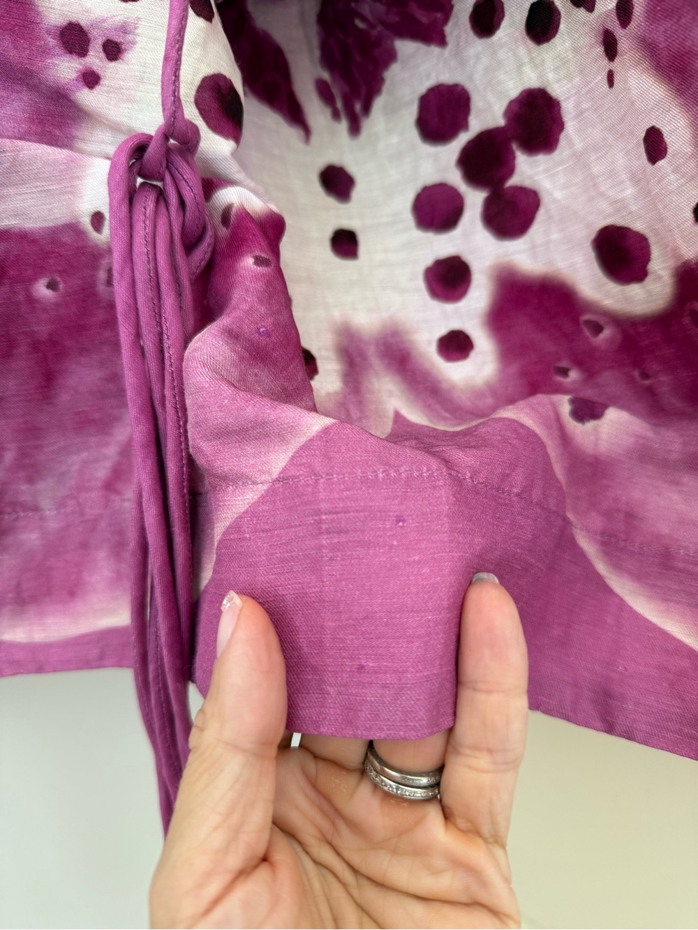 AMUR Everlee Orchid Print Linen Blend Halter Mini Dress Pink - Picture 8 of 16